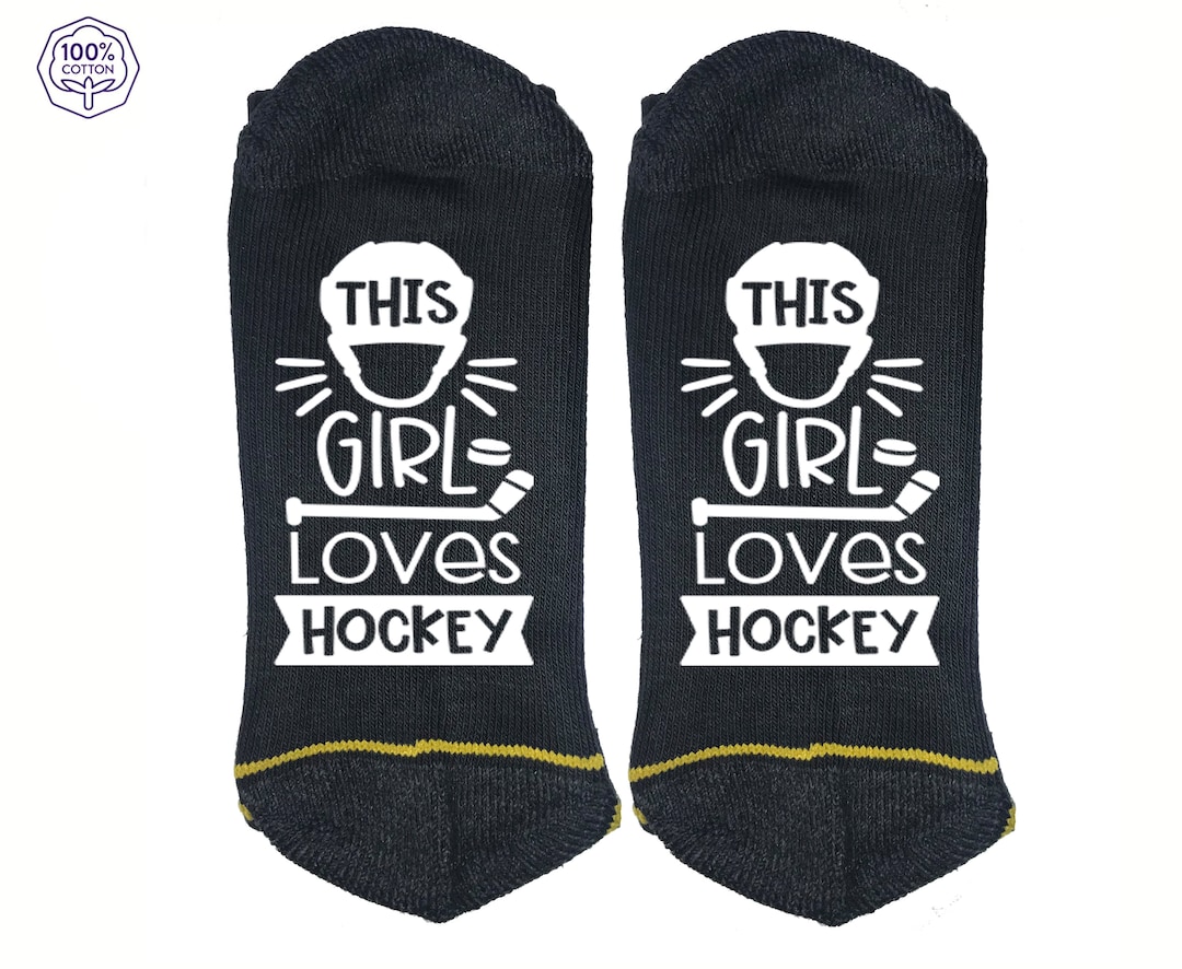 This Girl Loves Hockey High Quality Vinyl Printed 100 Cotton Etsy