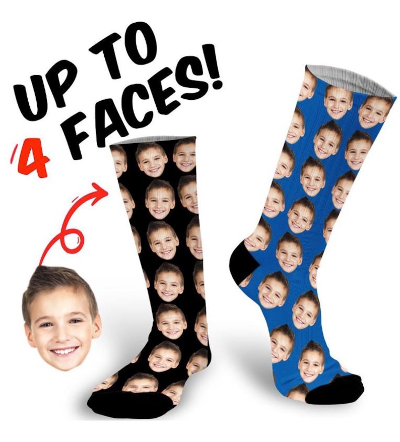 Custom Face Socks Printed With Loved Ones Face Make A Fantastic Unique Personalised Gift image 2