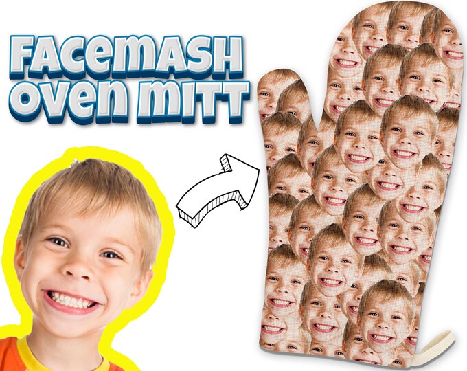 Custom Face Mash Oven Mitt Get Dad or Mum A Unique Gift and Design Them There Own Custom Oven
