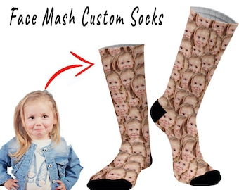 Aangepaste gezichtssokken - Aangepaste fotosokken, aangepaste sokken, gepersonaliseerde papa-sokken, op maat bedrukte sokken, fotosokken, fotocadeaus