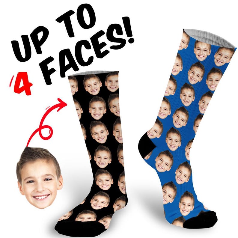 Custom Face Socks Printed With Loved Ones Face Make A Fantastic Unique Personalised Gift image 3