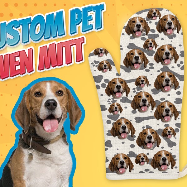 Custom Pet Face Oven Mitt Get Them A Unique Gift With There Favourite Pet Can Be Any Pet Dog Cat