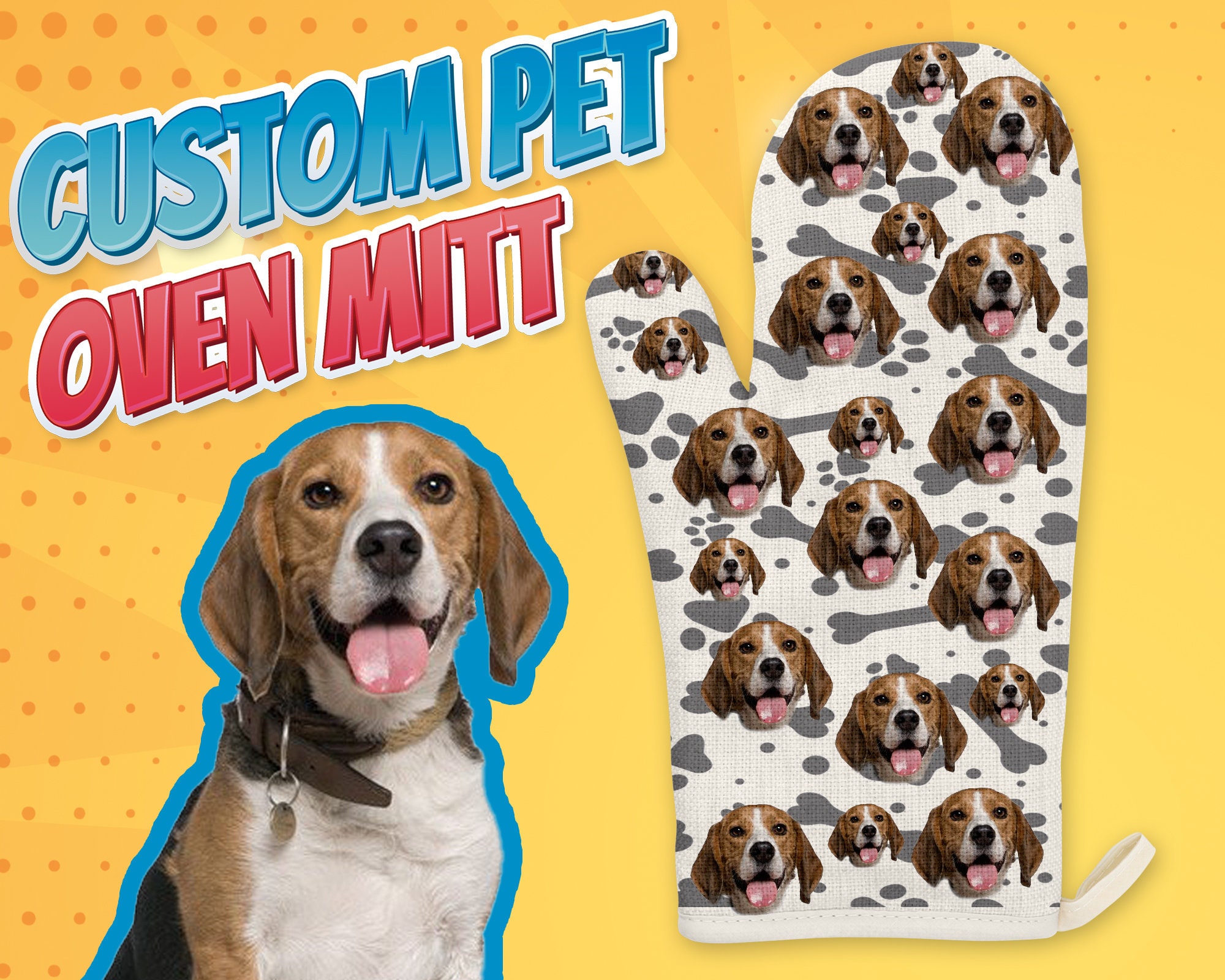 Personalized Oven Mitts, Customized Dog Oven Mitts, Funny Oven