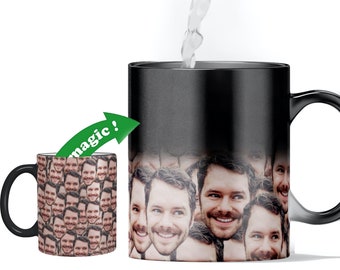 Colour Changing Custom Face Mash Coffee Mug  - The Design Reveals When Hot Make A  Unique Funny Gift  Idea Perfect Gift This Fathers Day