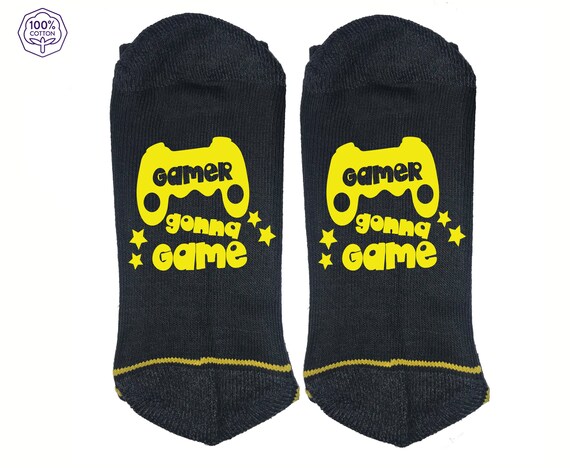 Gamer va jeu drole haute qualite vinyle imprime 100 coton chaussettes font A grand cadeau Etsy France
