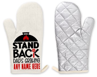 Custom Name BBQ Oven Mitt Get Dad A Unique Gift And Design Him His Own Custom Oven Glove