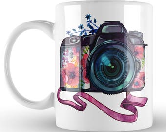 Digital DSLR Graphic 11oz Ceramic Coffee Mug.  Would Make a great gift for any photographer