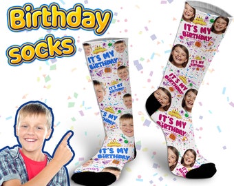 custom birthday Face Printed Socks Make A Great Gift For Any Ones Birthday - Comes In Boy or Girl Really Funny Birthday Gag Gift