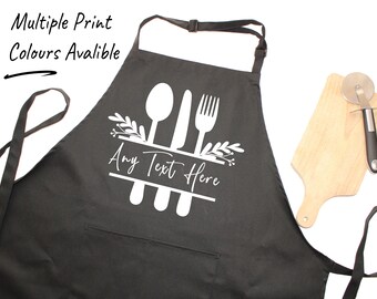 Regalo de delantal de cocina personalizado para un ser querido con texto personalizado puede ser cualquier nombre Apodo, etc. Gran idea de regalo Múltiples colores disponibles