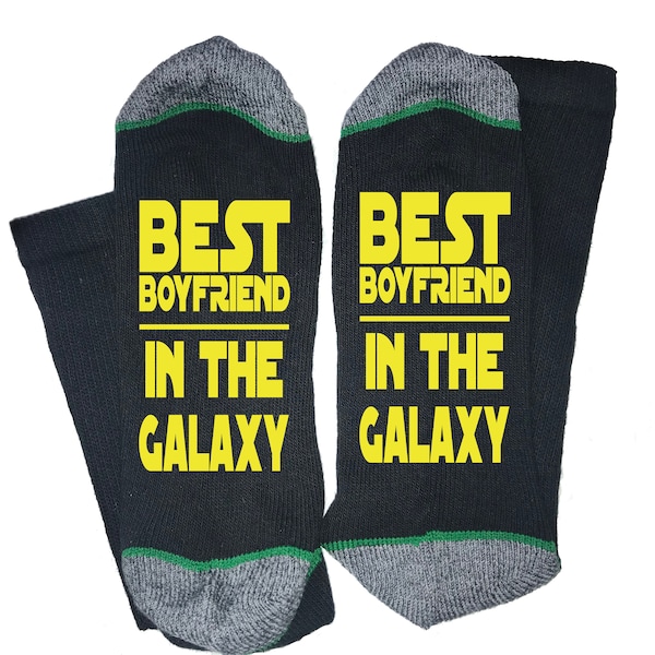 Meilleur ami dans le Galaxy drôle de haute qualité vinyle imprimé 100 % coton chaussettes font un grand cadeau