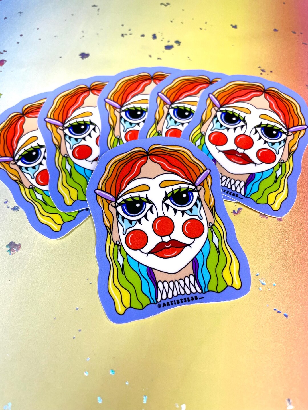 Clown Glossy Vinyl Sticker - Etsy