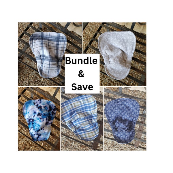 Bundle of 5 - Medium , Preselected Bundle, Size 6x7 in. Mild Incontinence Pad, Men's Incontinence pad Shield Washable, Reusable