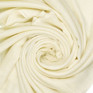 Elegant Handmade Ivory/Off White Herringbone 100% Wool Cashmere Women&#39;s Scarf