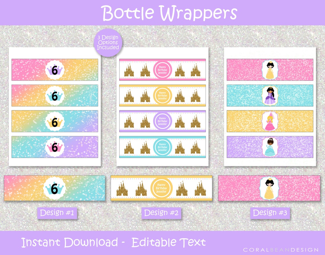 Princess Editable Printable Birthday Party Decorations Royal | Etsy