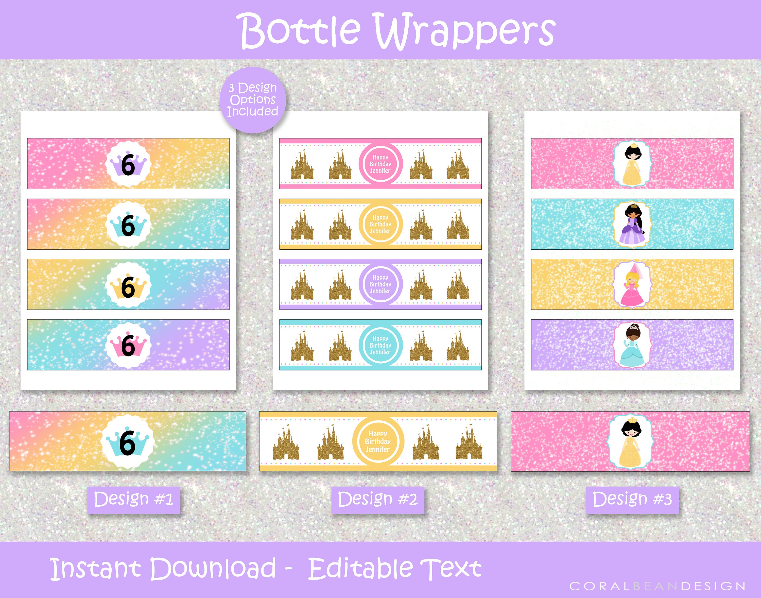 Princess Editable Printable Birthday Party Decorations Royal | Etsy