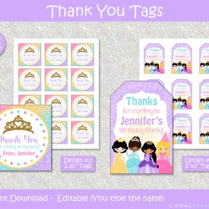 Princess Editable Printable Birthday Party Decorations Royal | Etsy