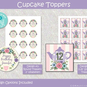Tea Party Editable Printable Birthday Party Decoration - Etsy