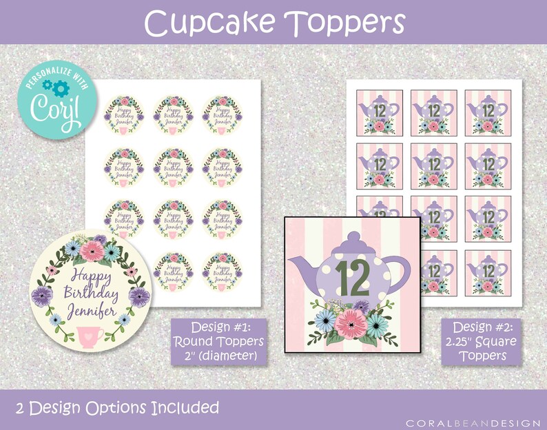 Tea Party Editable Printable Birthday Party Decoration - Etsy