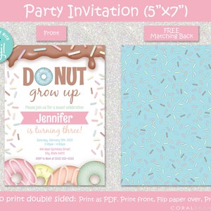 Donut Editable Printable Birthday Invitation Template Donut - Etsy