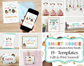 Smart Cookie Kind Abschlussfeier Paket | Bearbeitbare Vorlagen | Kindergarten | Vorschule | Grundschule | Sofort Download