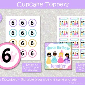 Princess Editable Printable Birthday Party Decorations Royal | Etsy