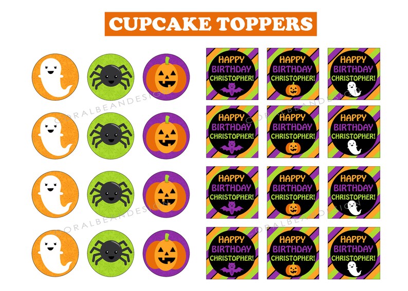Halloween Party Editable Printable Birthday Decorations INSTANT DOWNLOAD