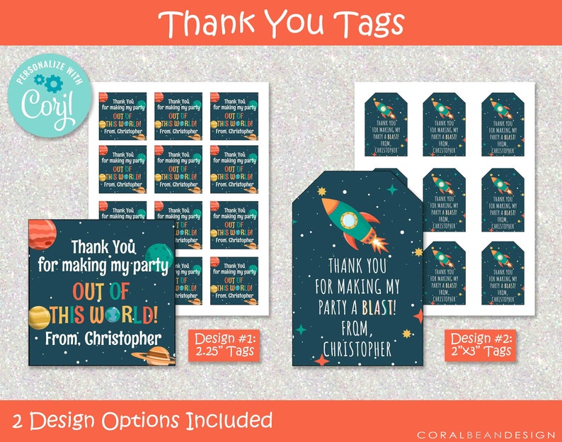 Outer Space Theme Editable Printable Birthday Party Decoration Package ...