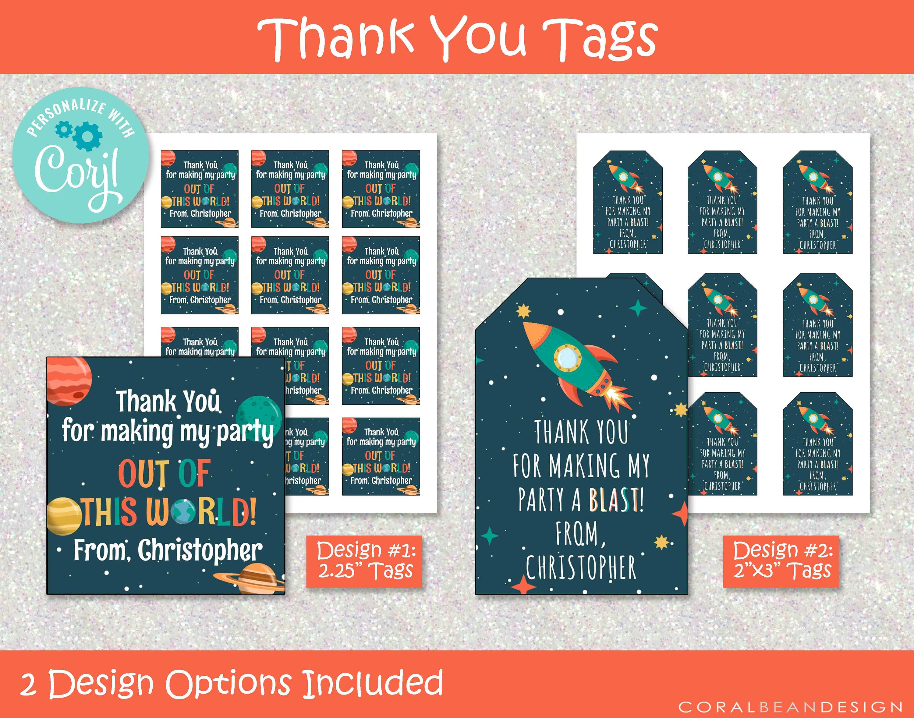 Outer Space Theme Editable Printable Birthday Party Decoration Package ...