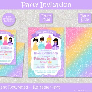 Princess Editable Printable Birthday Party Decorations Royal | Etsy