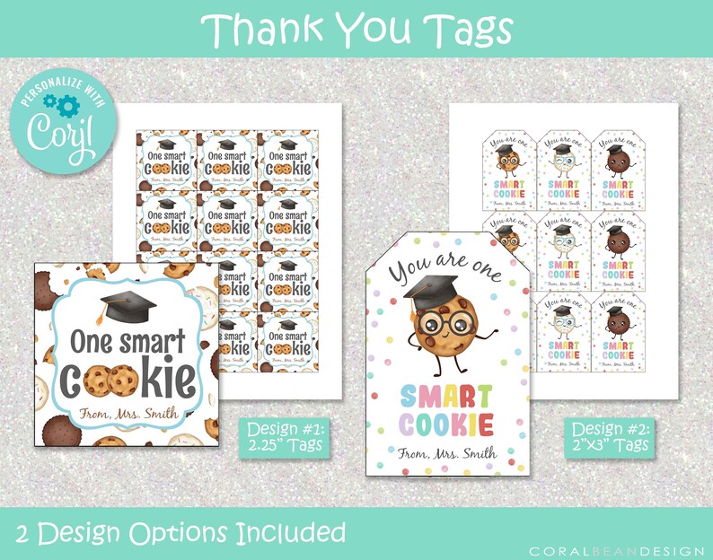 Editable Printable Smart Cookie Tag Template Graduation - Etsy