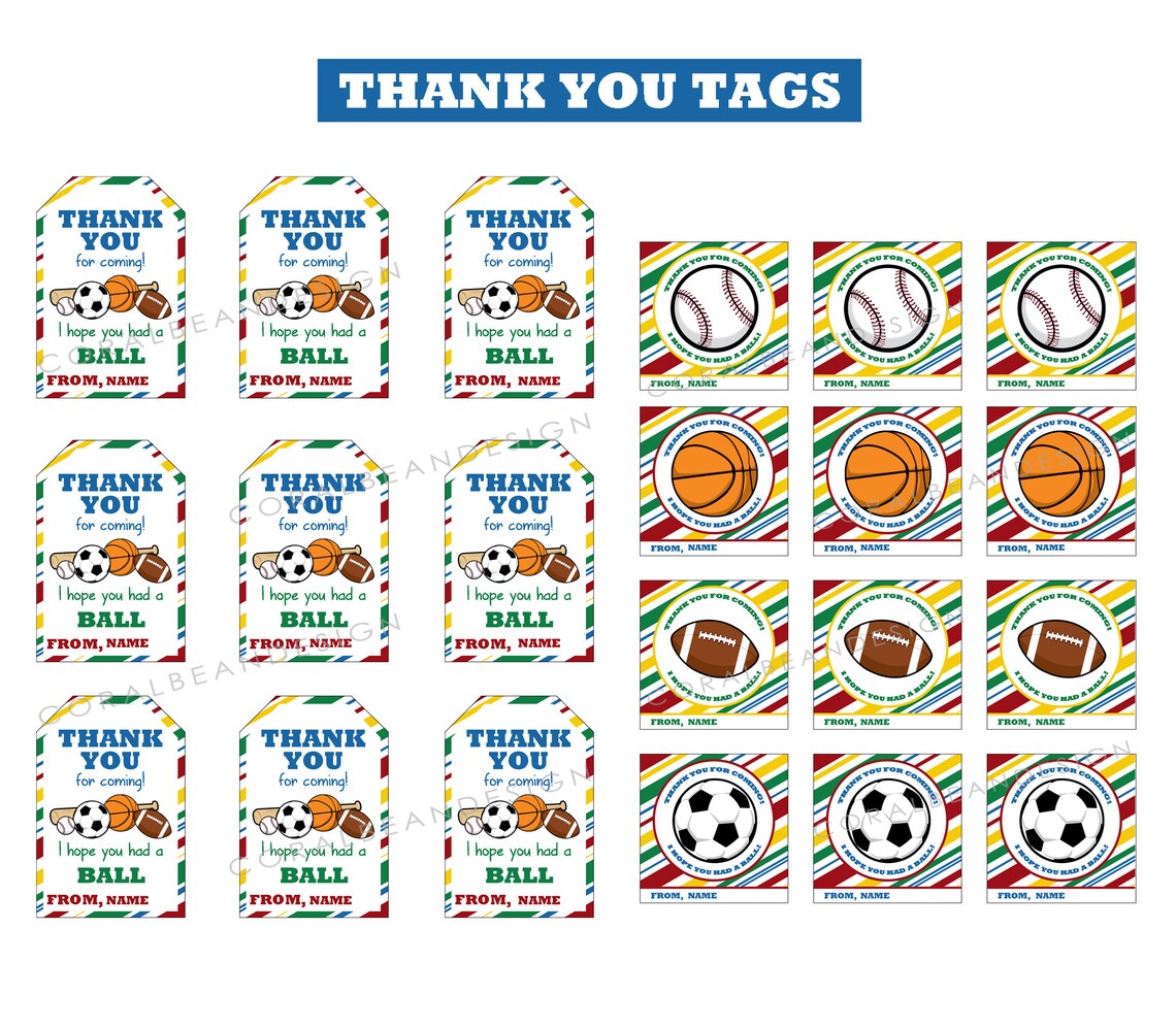 Sports Theme Editable Printable Birthday Party Decoration | Etsy