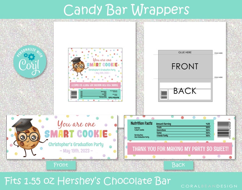 Editable Printable Smart Cookie Graduation Party Decoration Package ...