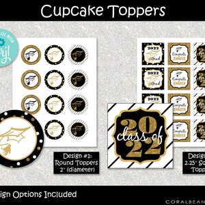 Black and Gold Editable Printable Graduation Party Decoration - Etsy