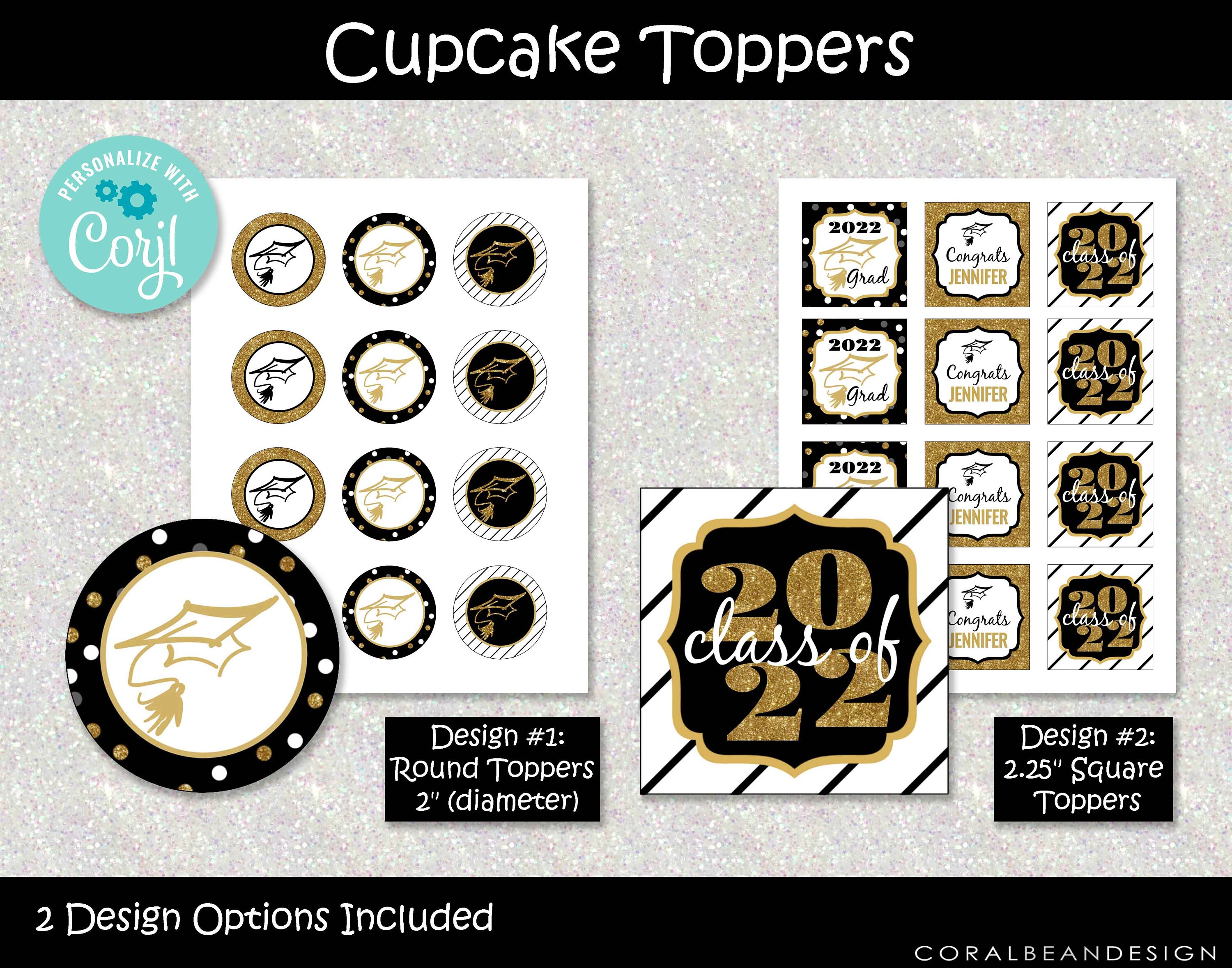 Black and Gold Editable Printable Graduation Party Decoration - Etsy