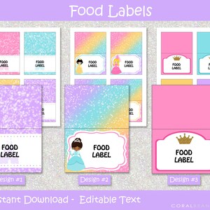 Princess Editable Printable Birthday Party Decorations Royal | Etsy