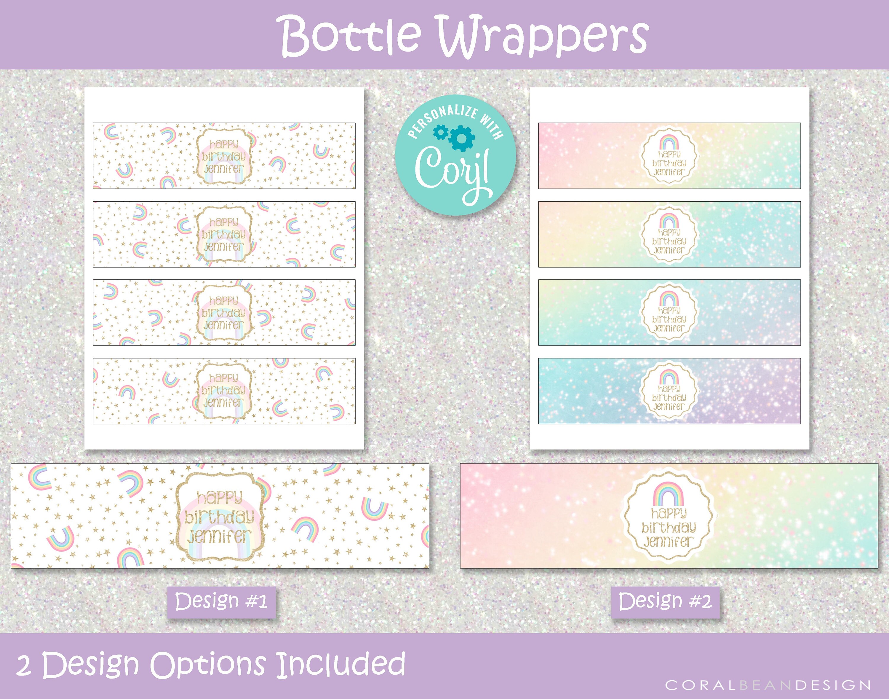 Rainbow Editable Printable Birthday Party Decorations Package - Etsy