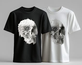 Camiseta unisex con calavera auténtica, diseño atrevido de calavera como regalo
