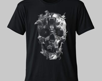 Camiseta de hombre con calavera, regalo de ropa unisex con arte de calavera de azúcar