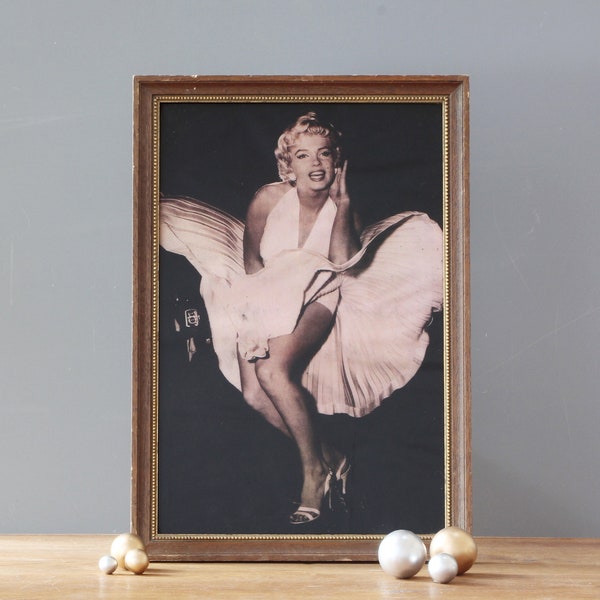 Original Marilyn Monroe Vintage Kino Plakat, Weißes Kleid aus dem Film Das verflixte 7. Jahr 1955 Billy Wilder mit Rahmen, Hollywood Poster