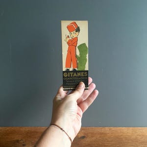 Marcador de papel antiguo / Marca de libro promocional de publicidad vintage / Doble cara / Marcador francés / Cigarrillos Regie Française / 1920/1930