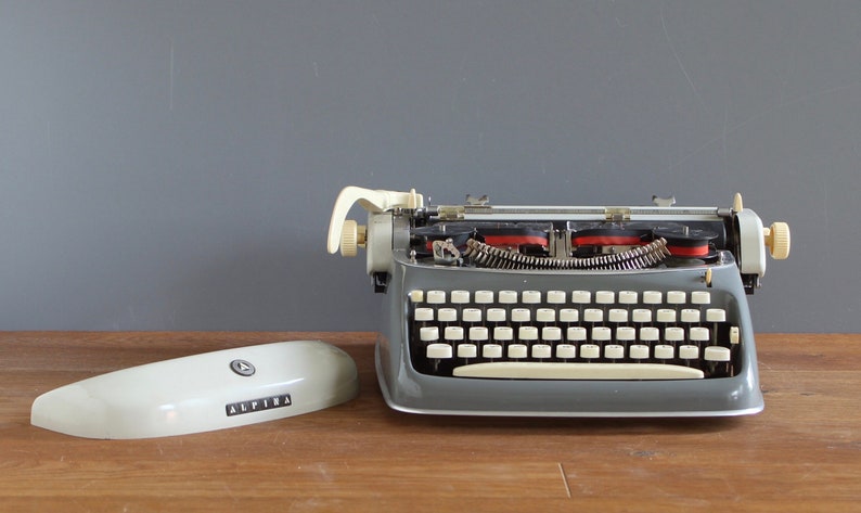 Vintage Typewriter With Ribbon Alpina (avona, AMC) | Retro Mid-century ...