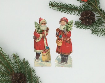 Glanzbilder Weihnachten – Weihnachtsmann-Motive, Ca. 24x15 Cm, Für Scrapbooking & Deko
