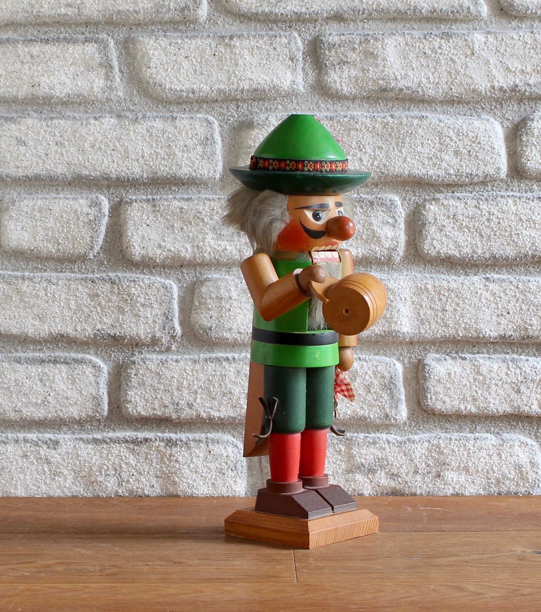 Vintage Nutcracker From Erzgebirge Wood Figurine Beer Drinker With Lederhosen Christmas Decoration Green Red Made in Germany 1960 Etsy