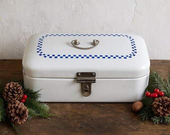 ヴィンテージ ロスター ブレッド ボックス ティール グリーン