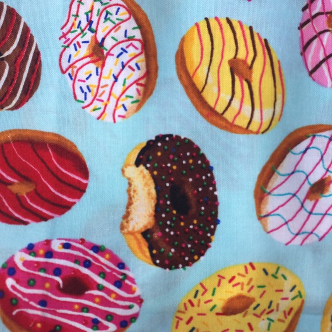 Donut fabric food fabric silly fabric fat quarter 18x21 inches Etsy