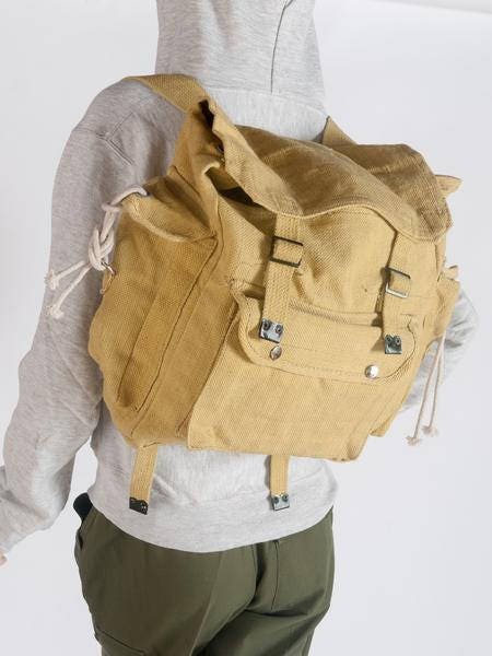 VINTAGE 1980S CANVAS DAY PACK ARMY SURPLUS BACKPACK SMALL RUCKSACK IN - Foto 3