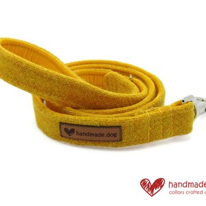 Handmade Yellow &#39;Harris Tweed&#39; Dog Lead