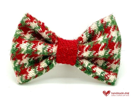 Christmas Cracker 'Harris Tweed' Dog Dickie Bow