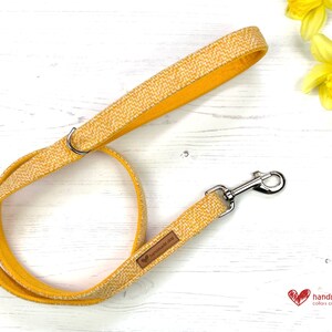 Lemon Sherbet &#39;Harris Tweed&#39; Dog Lead