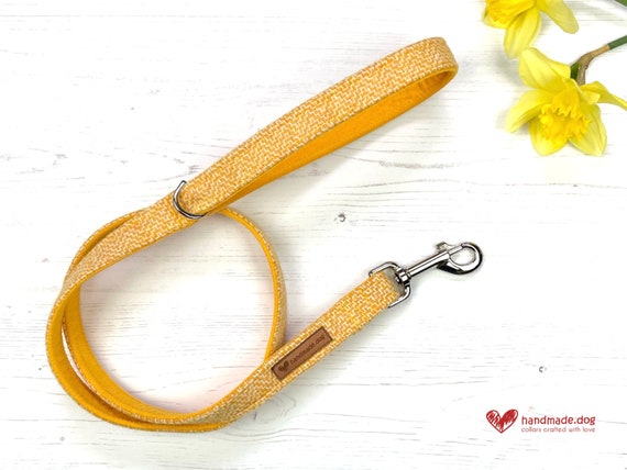 Lemon Sherbet 'Harris Tweed' Dog Lead